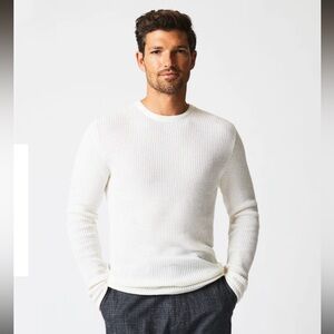 Billy Reid Mini Waffle Knit Long Sleeve Pullover Men XXL Cashmere Cotton Blend